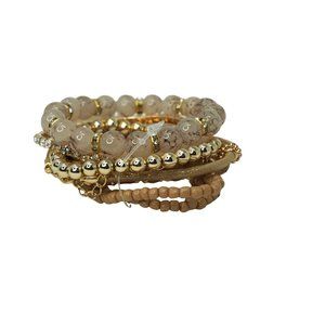 RIAH FASHION Multi Color Stretch Beaded Stackable Bracelets - Layering Bead Stra